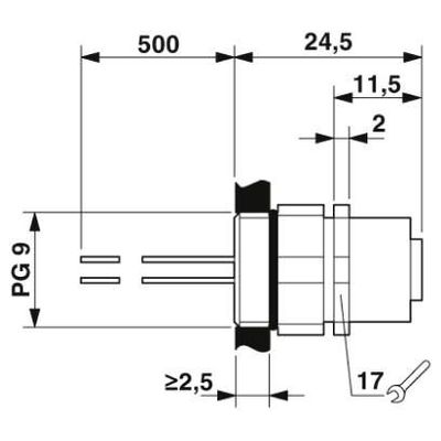 SACC-EC-M12FS-4CON-PG 9/0,5 VA - Phoenix Contact - 1554649 - изображение 2