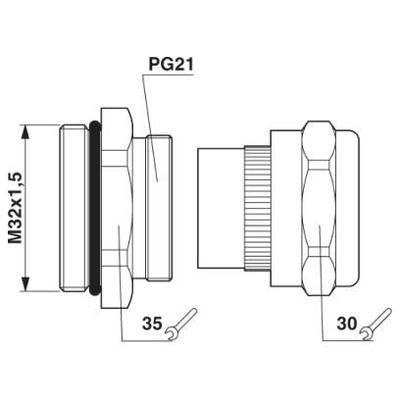 VC-M-KV-PG21 1X6/2X9 - Phoenix Contact - 1885619 - изображение 2