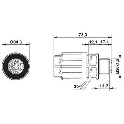 QPD W 4PE2,5 9-16 M20 FC EX - Phoenix Contact - 1411399 - изображение 3