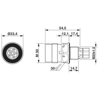 QPD W 4PE2,5 M20 0,5 GY - Phoenix Contact - 1403738 - изображение 2