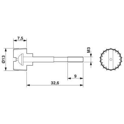 SAC-V-SCREW-M3-29 KNURL - Phoenix Contact - 1403779 - изображение 2