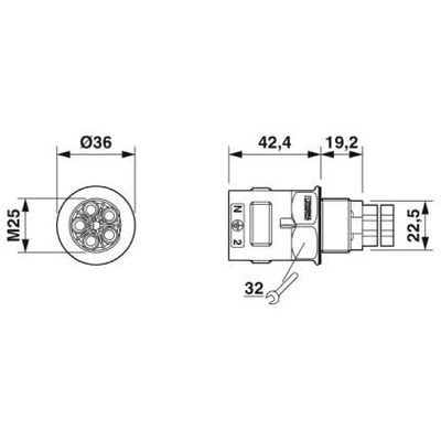 QPD W 4PE6,0 M25 1,0 BK - Phoenix Contact - 1410397 - изображение 2