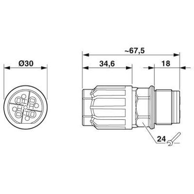 QPD W3PE2,5 9-14 M25 DT BK - Phoenix Contact - 1423982 - изображение 2