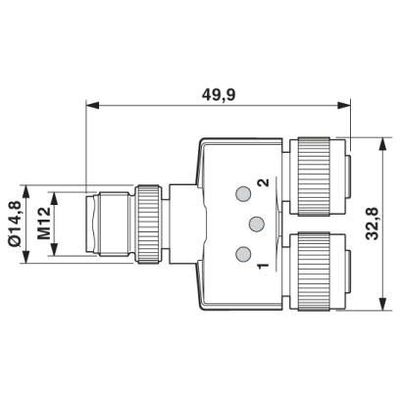 SAC-3P-M12Y/2XM12FS-3L - Phoenix Contact - 1501304 - изображение 2