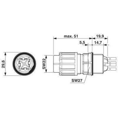 QPD W 3PE2,5 M25 0,25BK AE B-S - Phoenix Contact - 1419430 - изображение 2